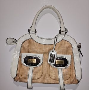 Tan badgley mischka hand bag